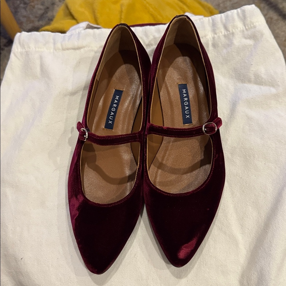 Margaux Burgundy Velvet Flats